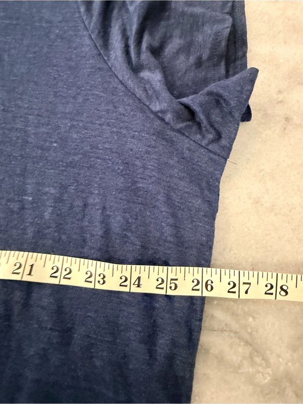 NWOT Tahari Size 3X Navy Blue 100% Linen V Neck Short Sleeve Relaxed Fit Top - Picture 6 of 7